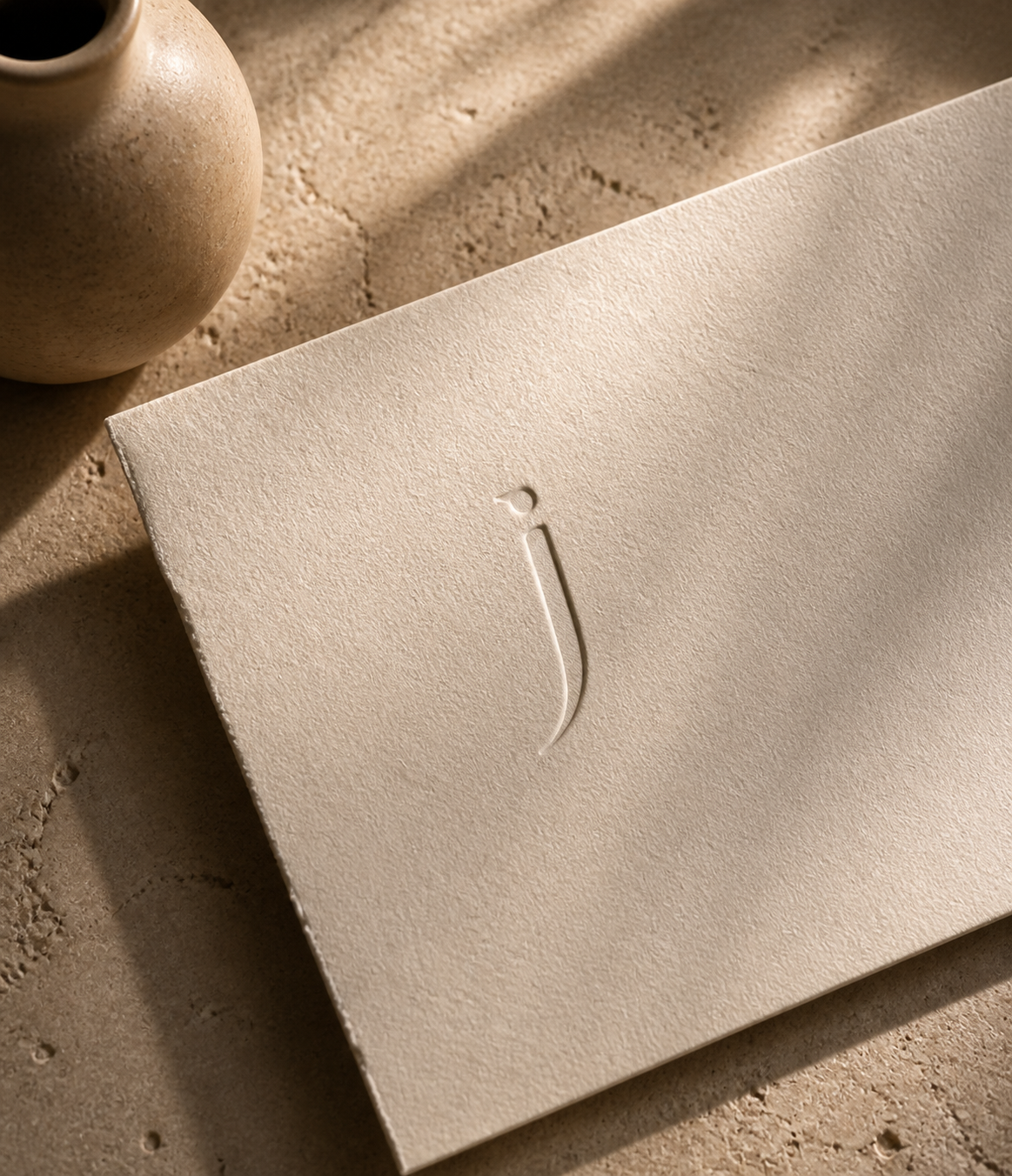 Textured ivory stationery