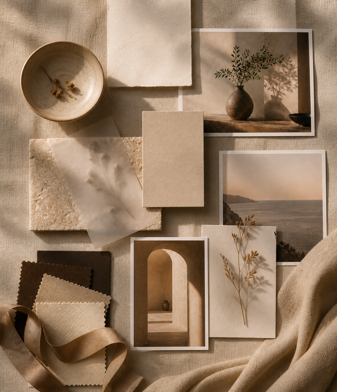 Neutral creative direction mood board