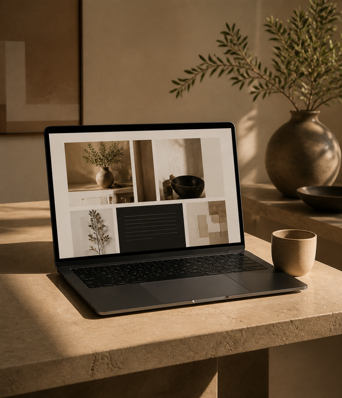 Editorial website displayed on a laptop